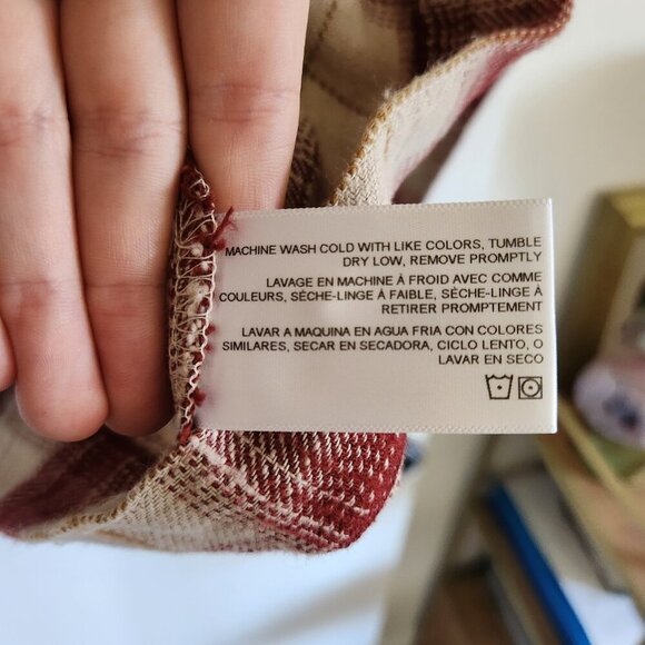 NWT AG Adriano Goldschmied Smith Flannel Plaid Button Down Shirt Red White Sz. S - Picture 10 of 10